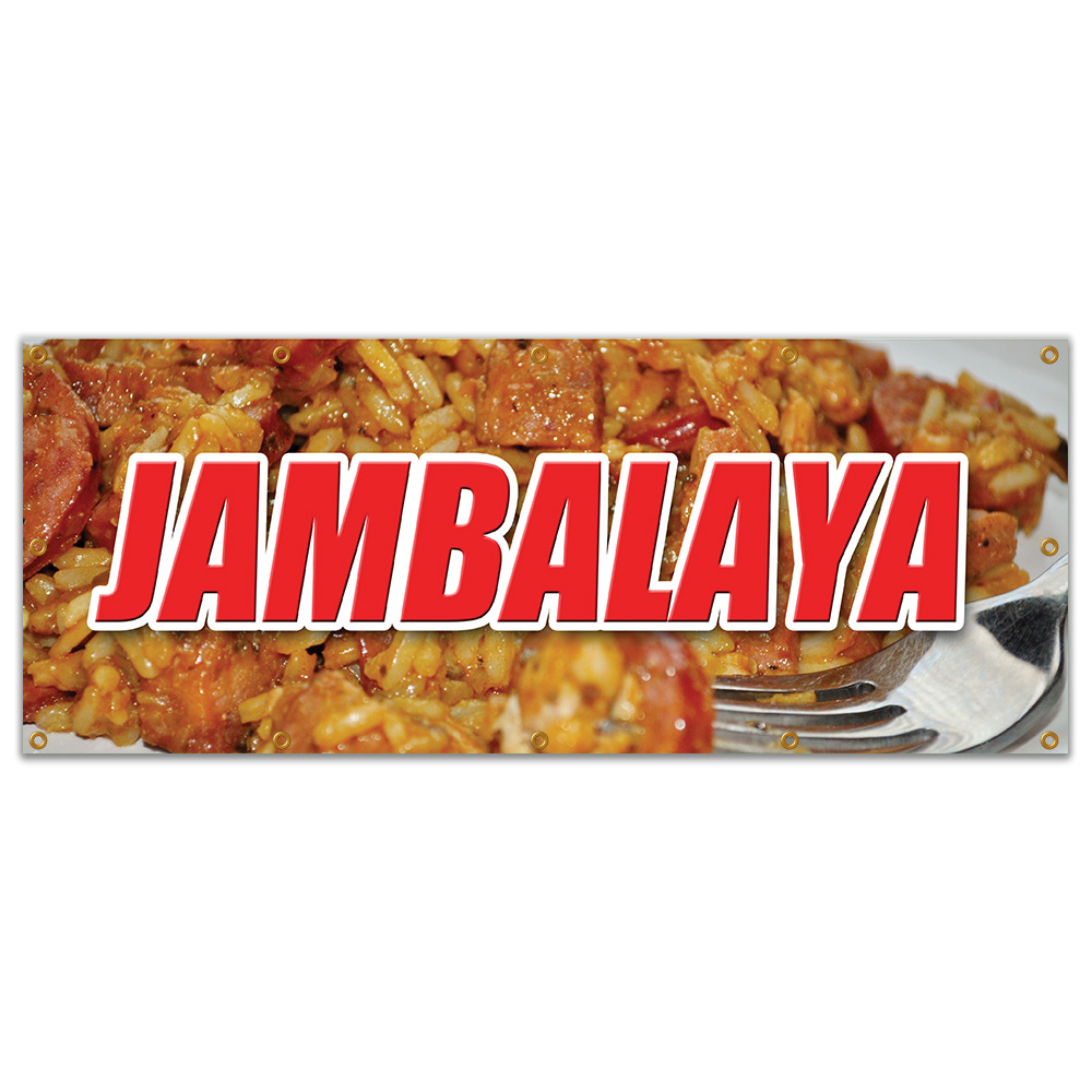 JAMBALAYA BANNER SIGN new orleans cajun gumbo po boys red beans rice - Picture 9 of 10