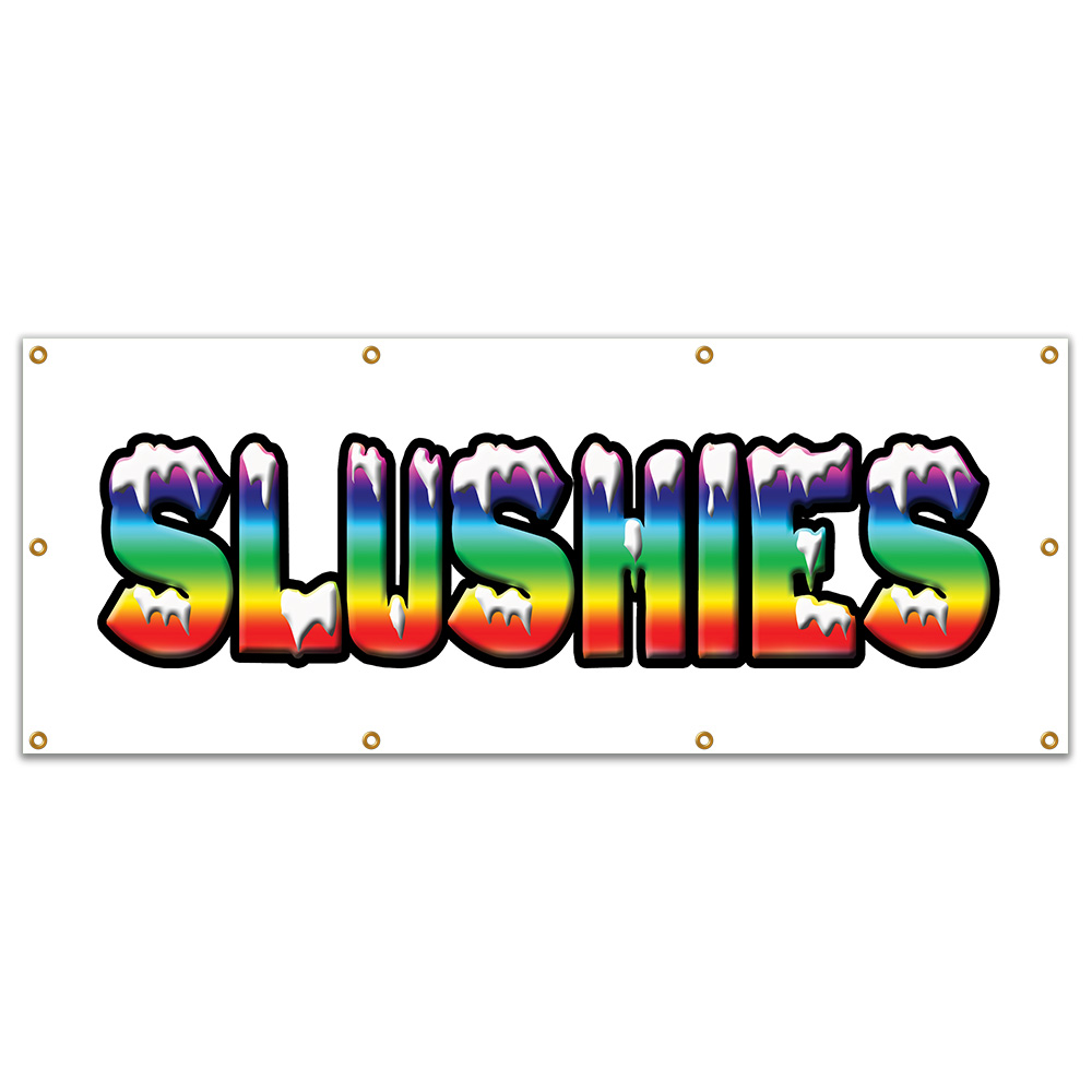 Slushies Banner Heavy Duty 13 Oz Vinyl with Grommets Single Sided - Picture 8 of 11