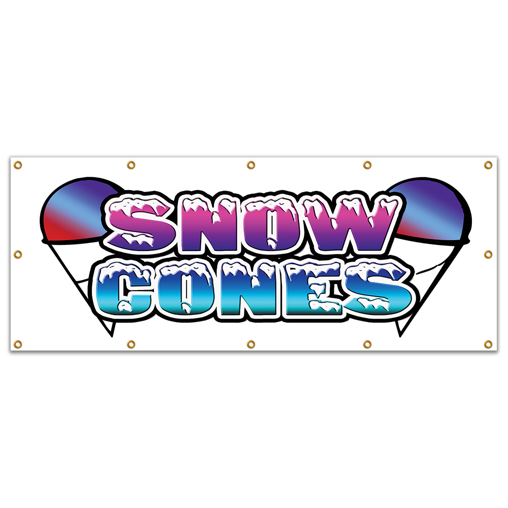 Schneekegel Banner strapazierfähig 13 Oz Vinyl mit Ösen einseitig - Bild 10 von 11