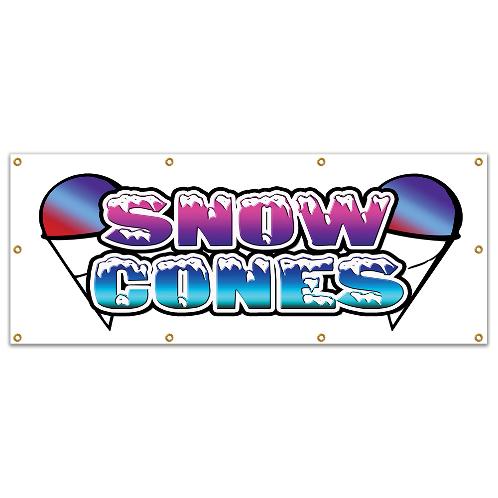 Schneekegel Banner strapazierfähig 13 Oz Vinyl mit Ösen einseitig - Bild 8 von 11