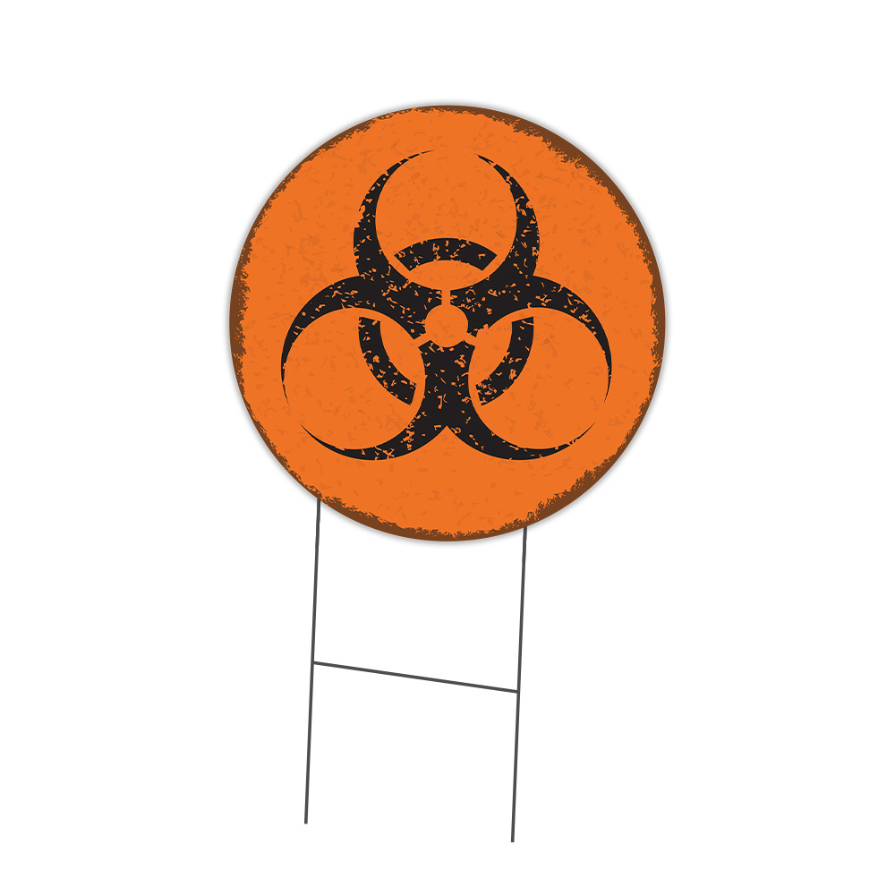 SignMission Biohazard Circle Yard Sign, Rigid Plastic Or Decal