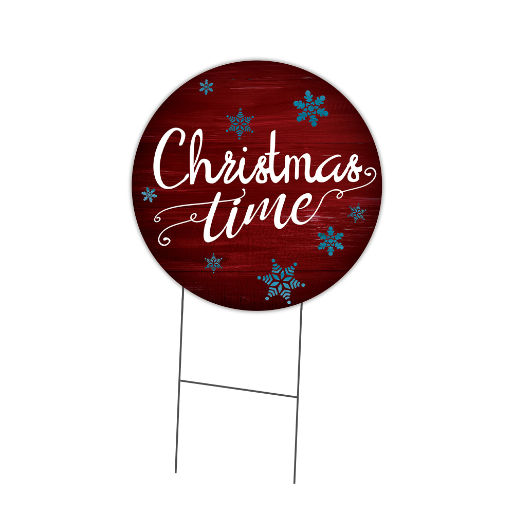 SignMission Christmas Tree Circle Yard Sign, Rigid Plastic Or Decal