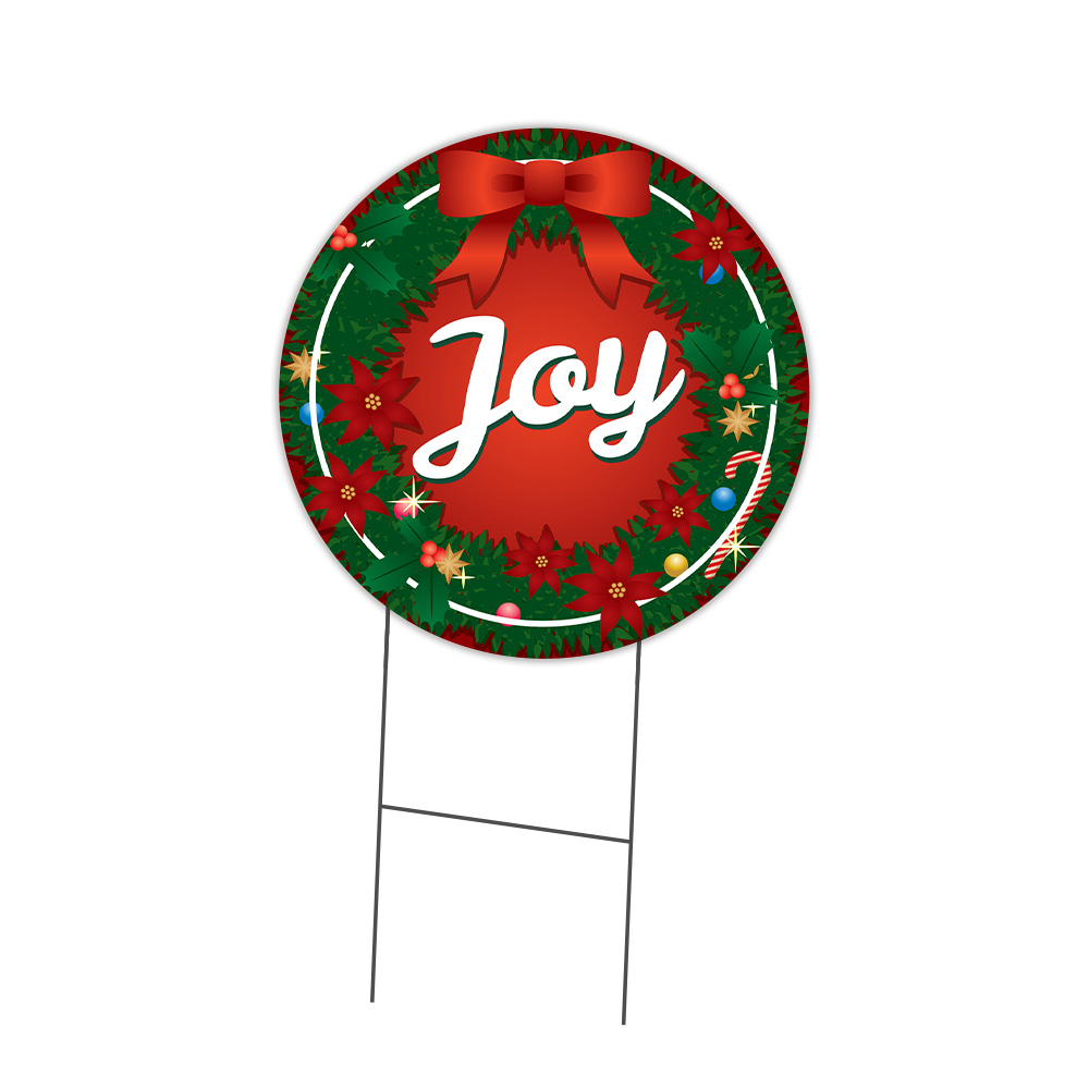 SignMission Joy Circle Yard Sign, Rigid Plastic Or Decal