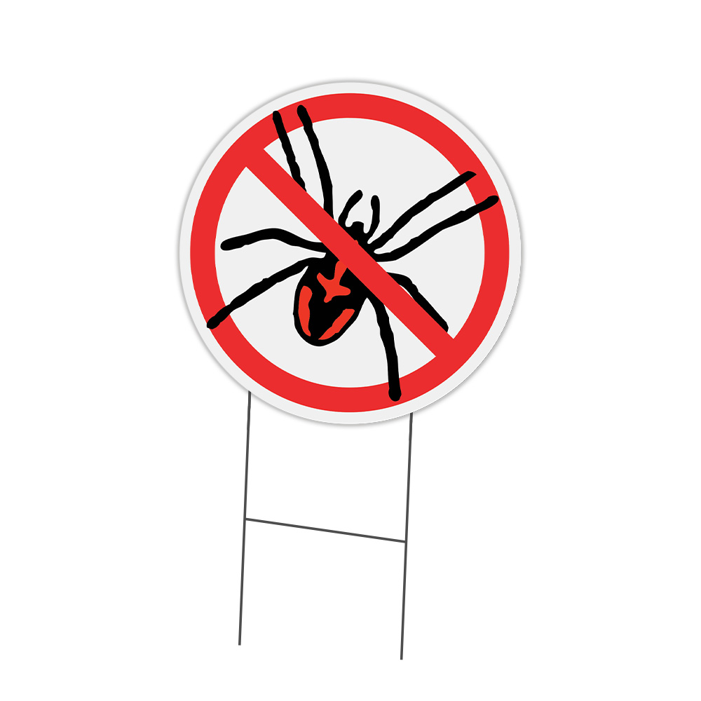 SignMission No Spider Circle Yard Sign, Rigid Plastic Or Decal