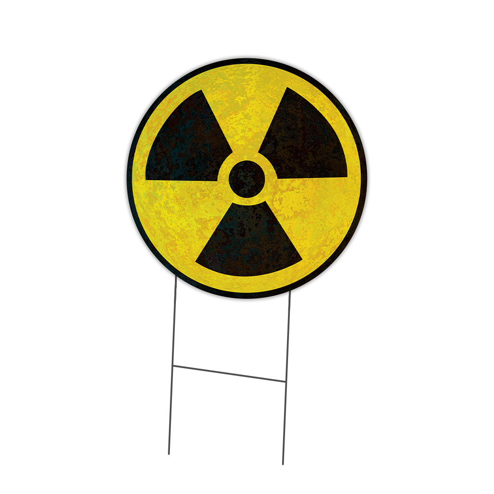 SignMission Radioactive Circle Yard Sign, Rigid Plastic Or Decal