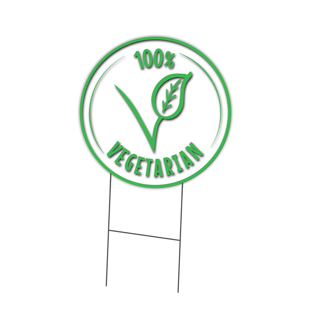 Farmer&rsquo;s Market Vegetarian Circle Yard Sign, Rigid Plastic Or Decal
