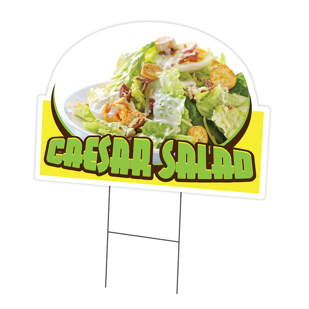 Caesar Salad Die Cut Yard Sign & Stake outdoor plastic coroplast window