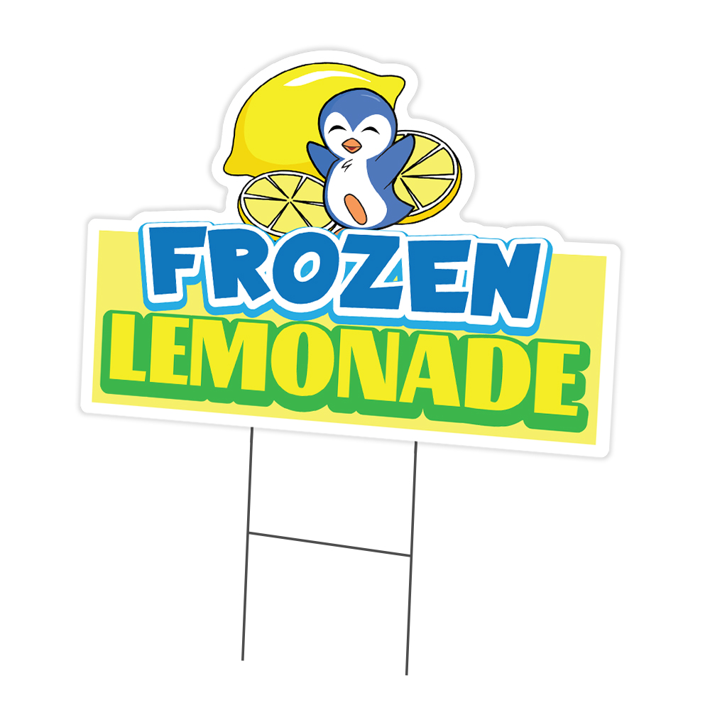 Frozen Lemonade Die Cut Yard Sign & Stake outdoor plastic coroplast window
