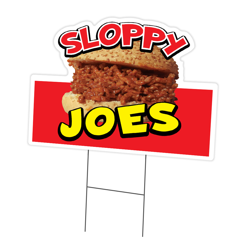 Sloppy Joes Die Cut Yard Sign & Stake outdoor plastic coroplast window