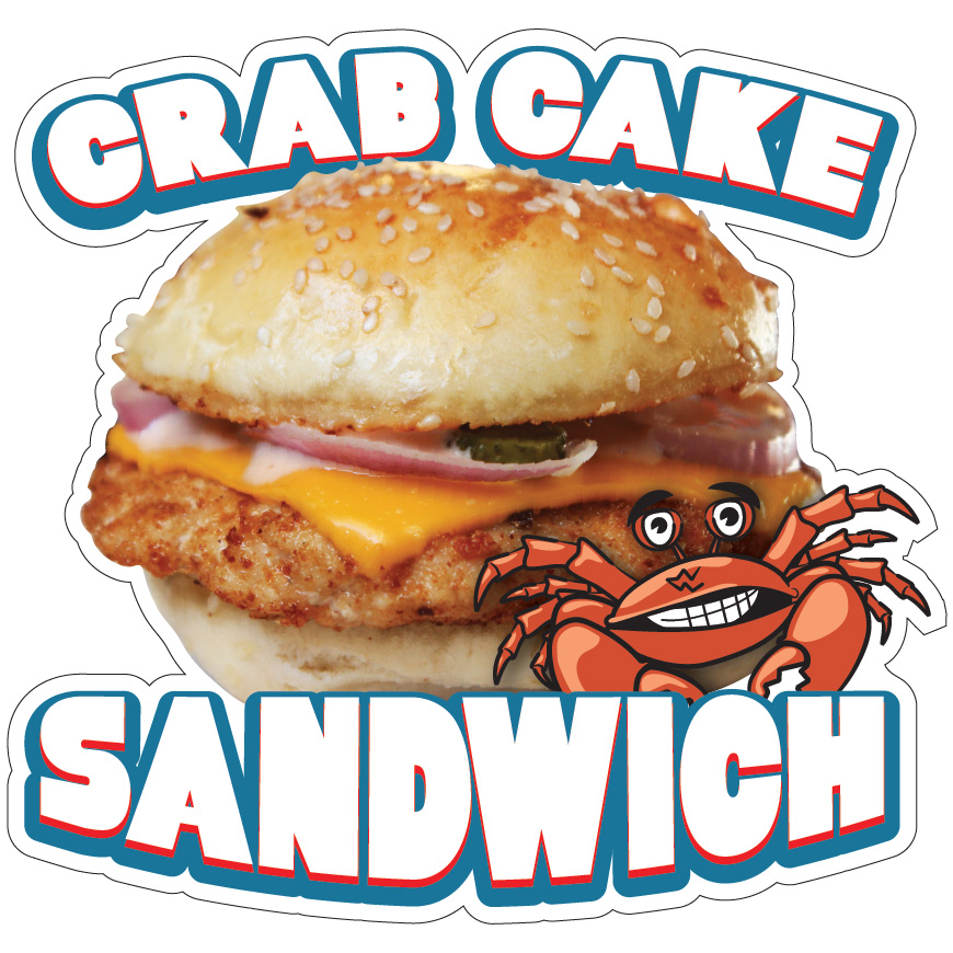 Crab Cake Sandwich Decal Concession Stand Food Truck Sticker