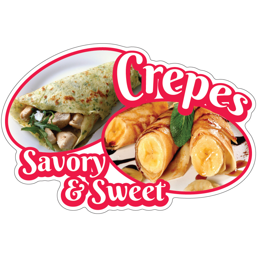 Crepes Savory And Sweet Decal Concession Stand Food Truck Sticker