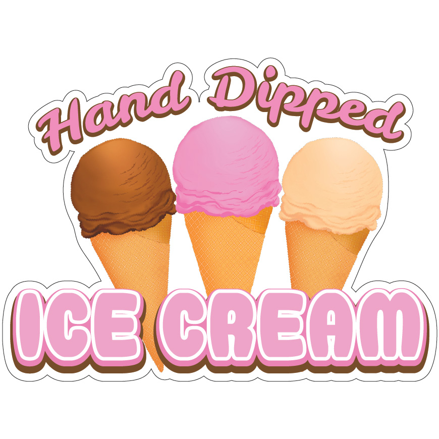 Hand Dipped Ice Cream Decal Concession Stand Food Truck Sticker