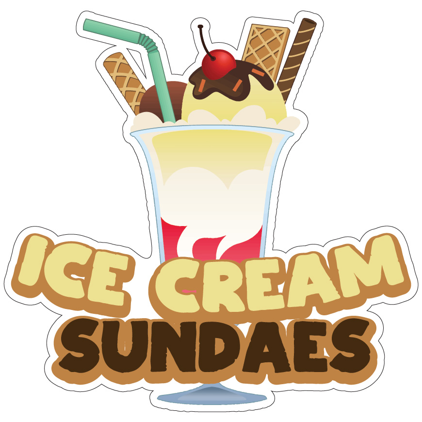 Ice Cream Sundaes Decal Concession Stand Food Truck Sticker