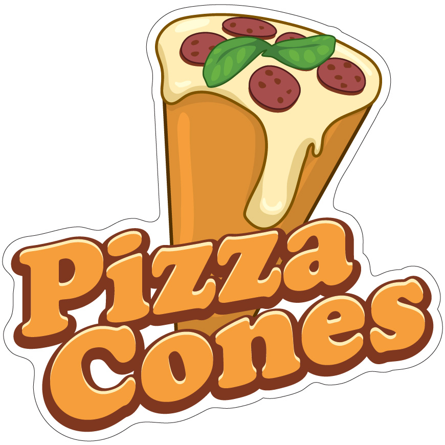 Pizza Cones Decal Concession Stand Food Truck Sticker