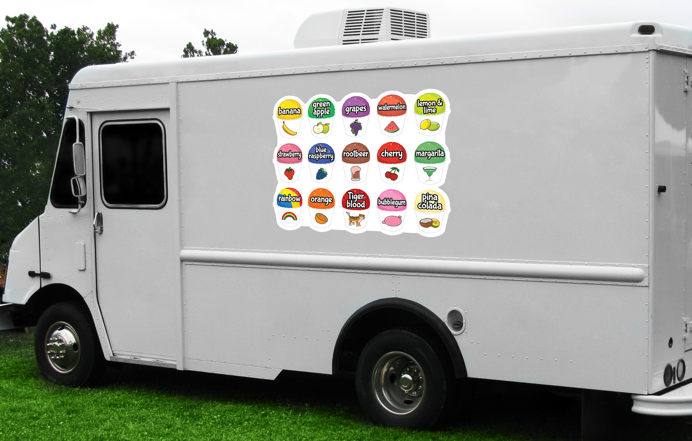 15 SNOWCONE SET Concession Decal sign cart trailer stand sticker equipment
