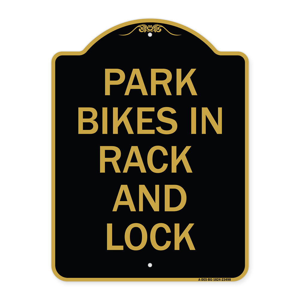 In Rack And Lock Sign Heavy Gauge Aluminum