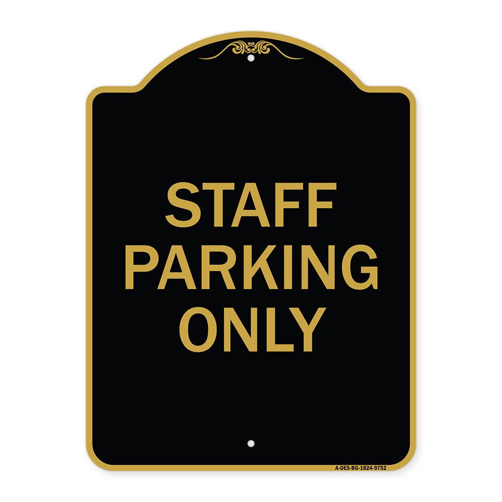 Serie Designer - Letrero arquitectónico de aluminio de calibre pesado solo estacionamiento para personal - Imagen 5 de 7