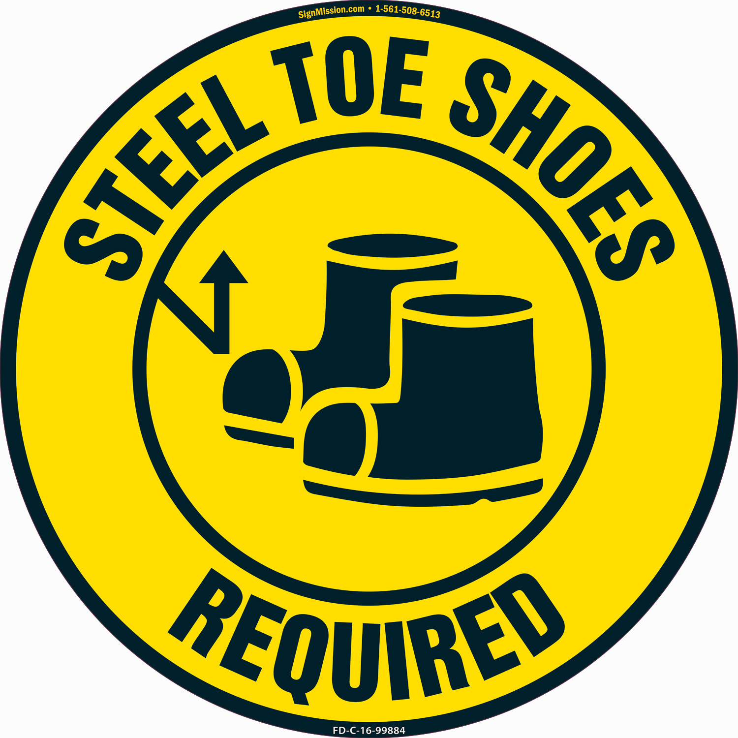 Steel Toe Shoes Required 16″ Non-Slip Floor Marker |�Made in The USA