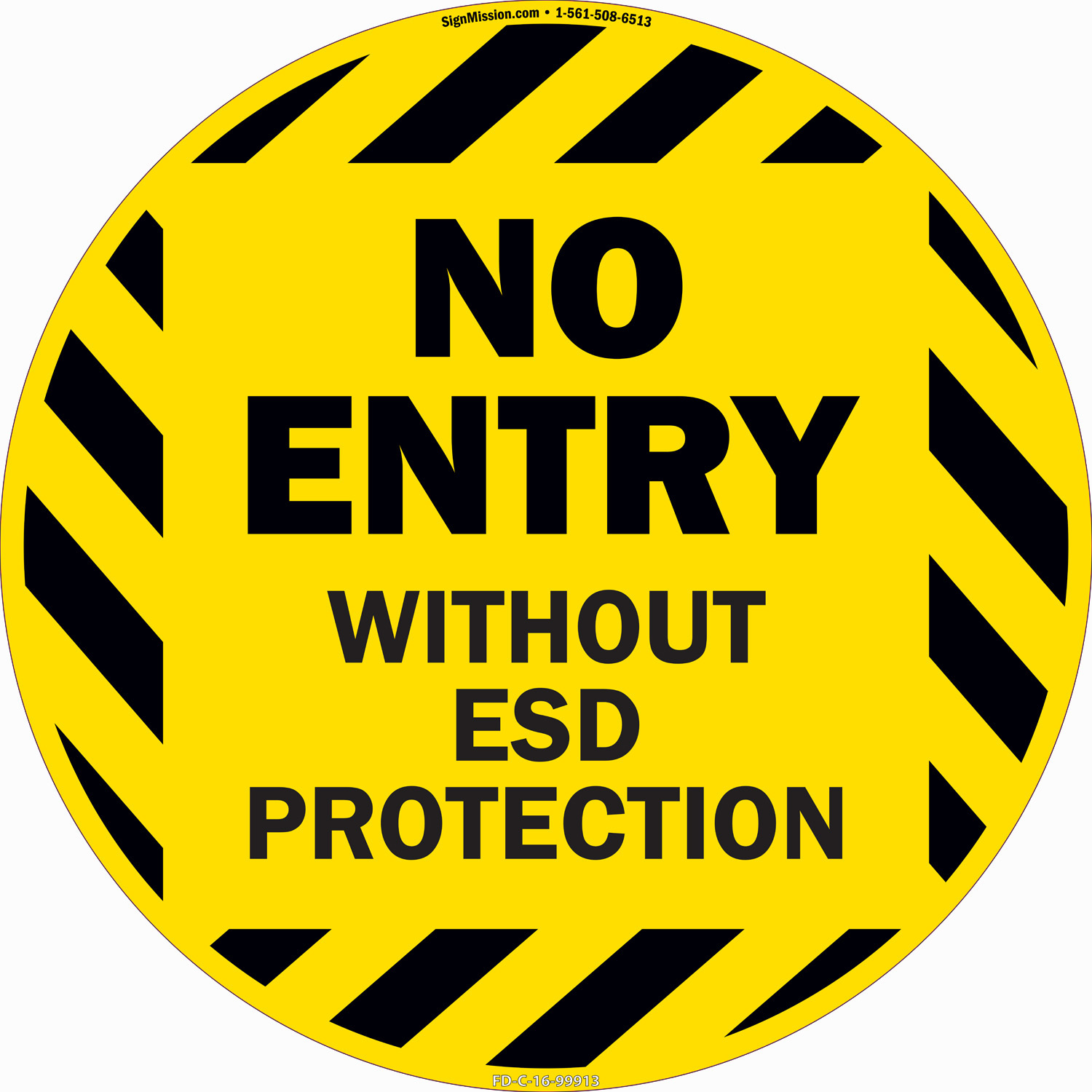 No Entry Without Esd Protection 16″ Non-Slip Floor Marker |�Made in The USA