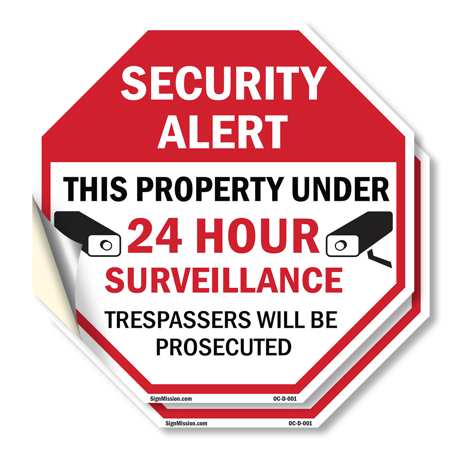 Security Alert This Property Unde Octagon Sign Weather Resistant Made in the USA - Picture 7 of 28