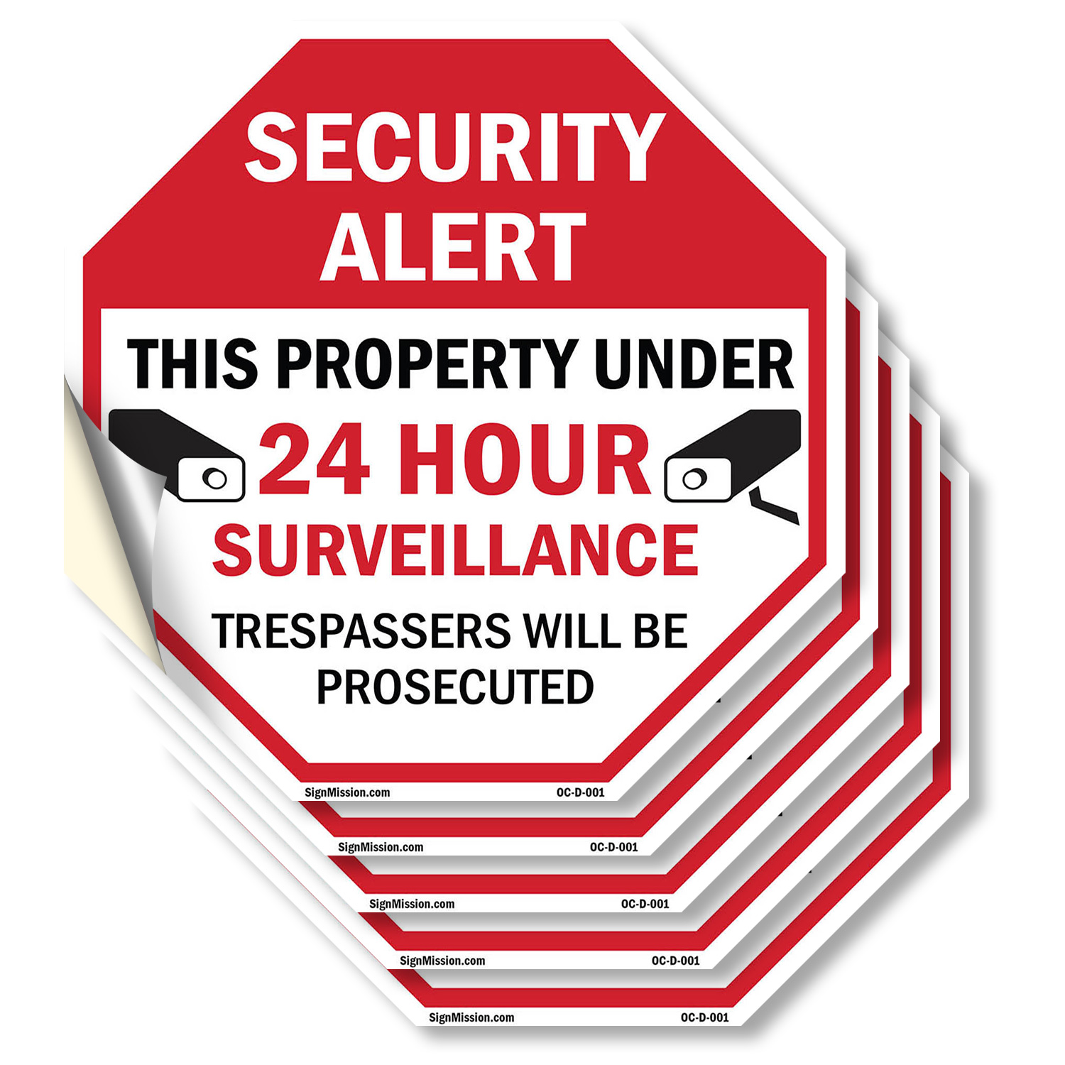 Security Alert This Property Unde Octagon Sign Weather Resistant Made in the USA - Picture 19 of 28