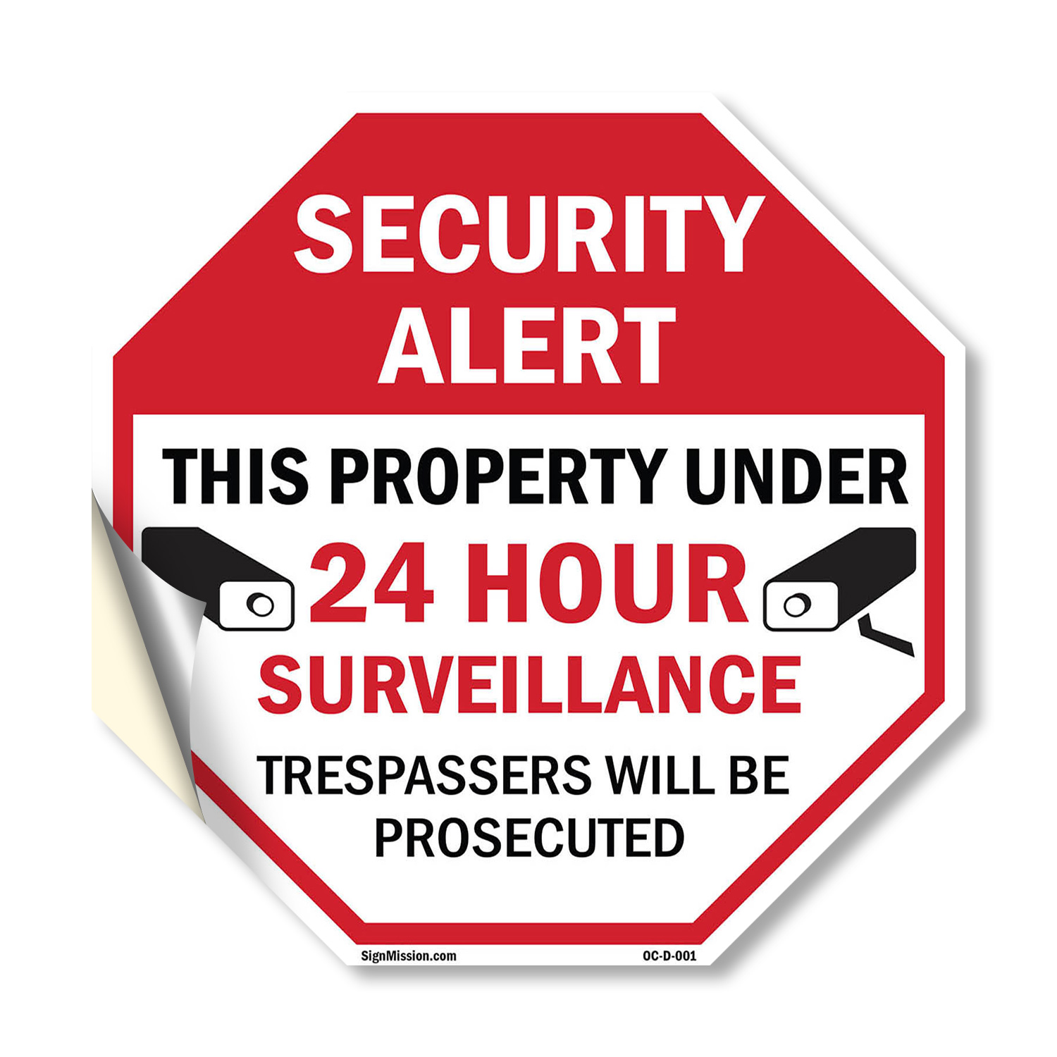 Security Alert This Property Unde Octagon Sign Weather Resistant Made in the USA - Picture 23 of 28