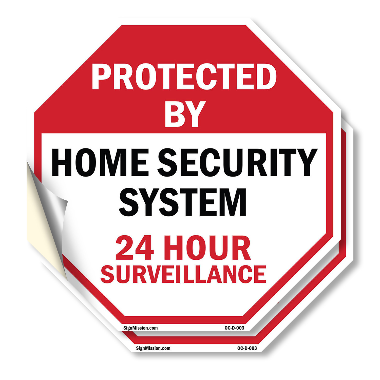 Protected By Home Security System Octagon Sign Weather Resistant Made in the USA - Picture 2 of 64