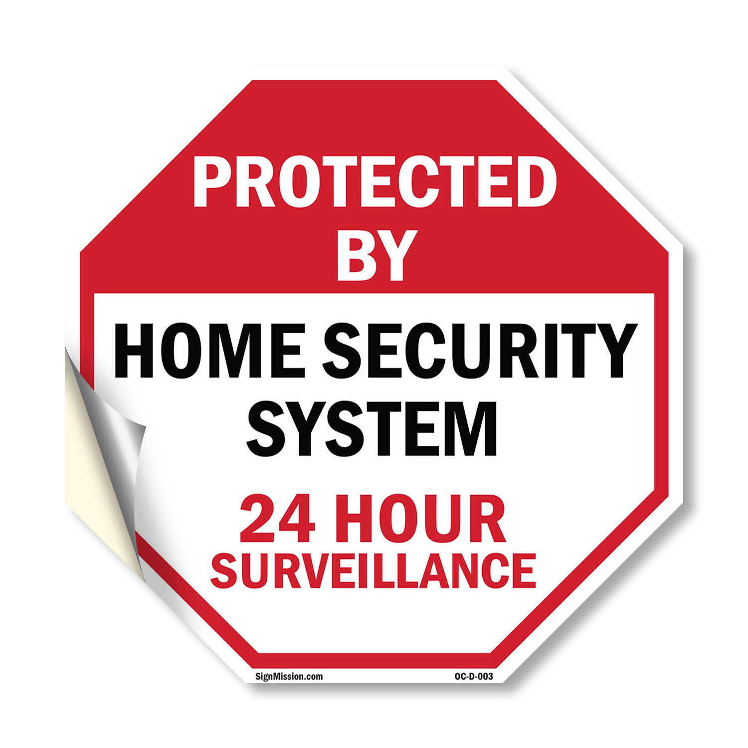 Protected By Home Security System Octagon Sign Weather Resistant Made in the USA - Picture 32 of 64