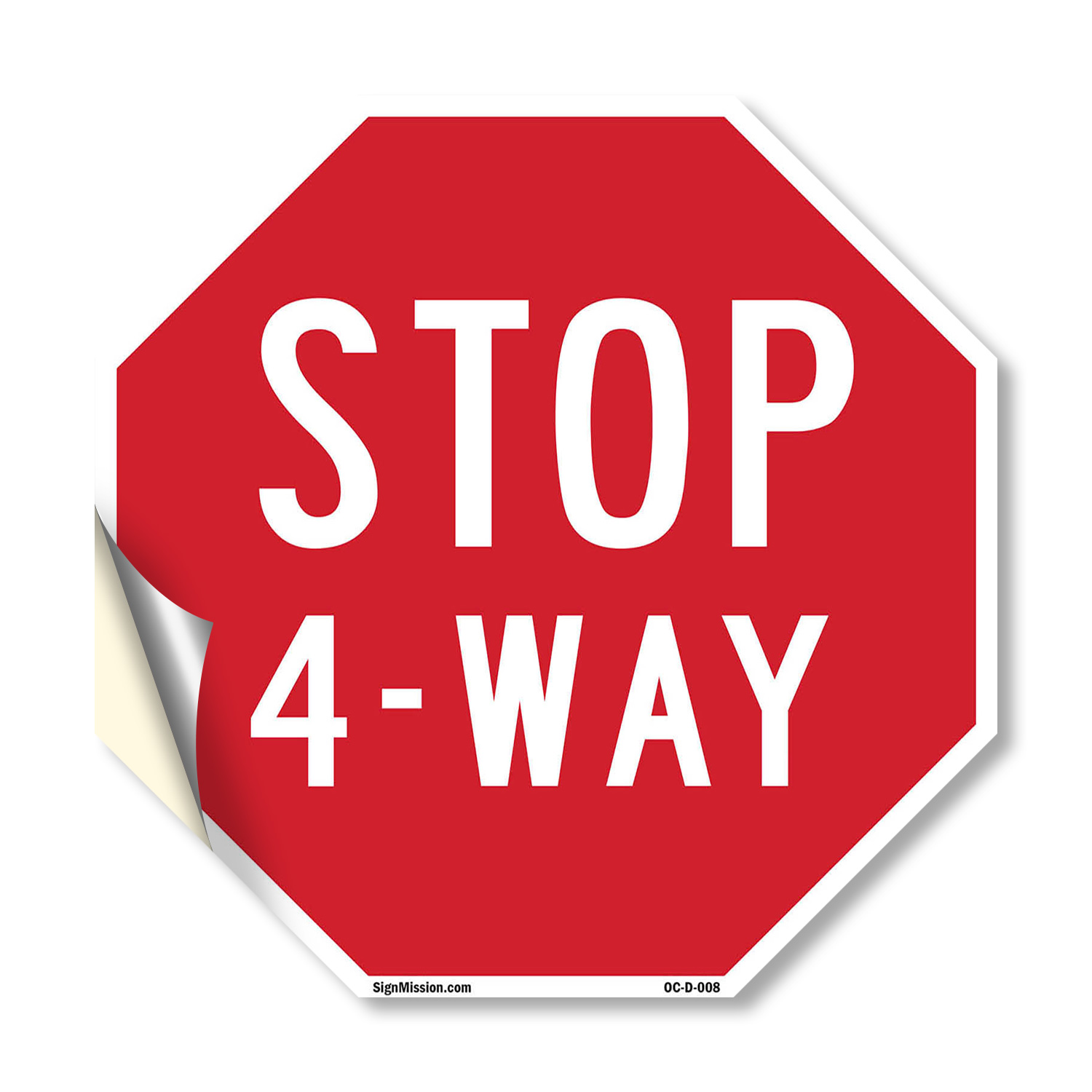 Stop 4-way Octagon Sign Weather Resistant UV Protected Made in the USA