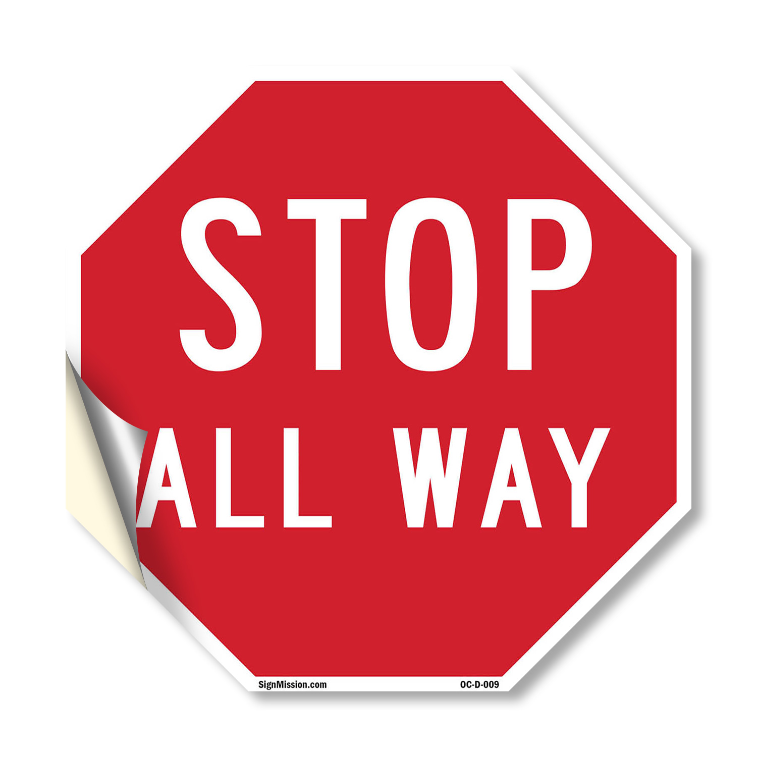 Stop All Way Octagon Sign Weather Resistant UV Protected Made in the USA