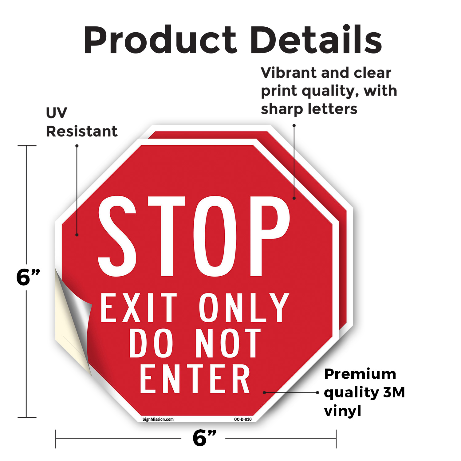 Stop Exit Only Do Not Enter Octagon Sign Weather Resistant Made in the USA - 第 18/64 張圖片