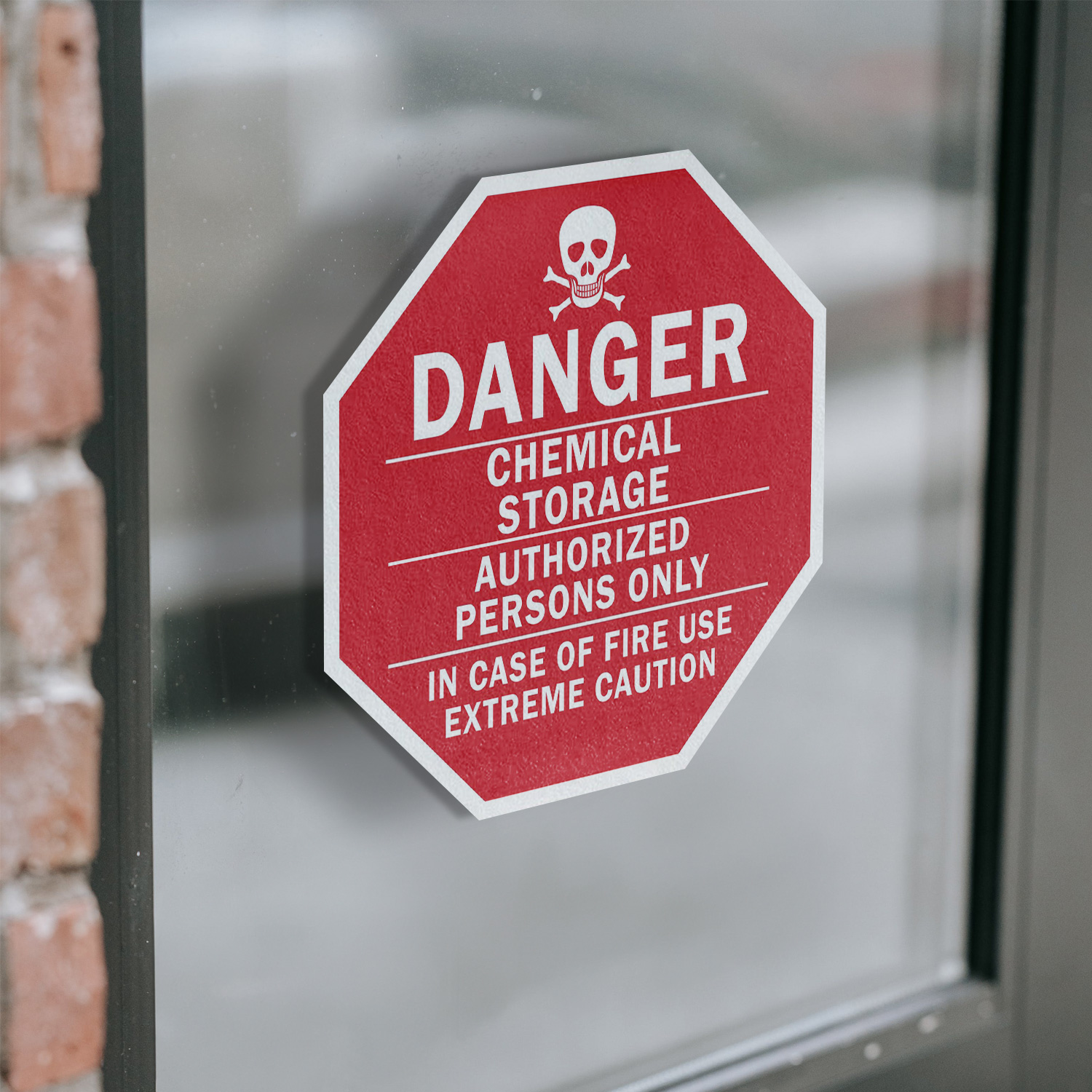 Danger Chemical Storage Authorize Octagon Sign Weather Resistant Made in the USA - Picture 4 of 64