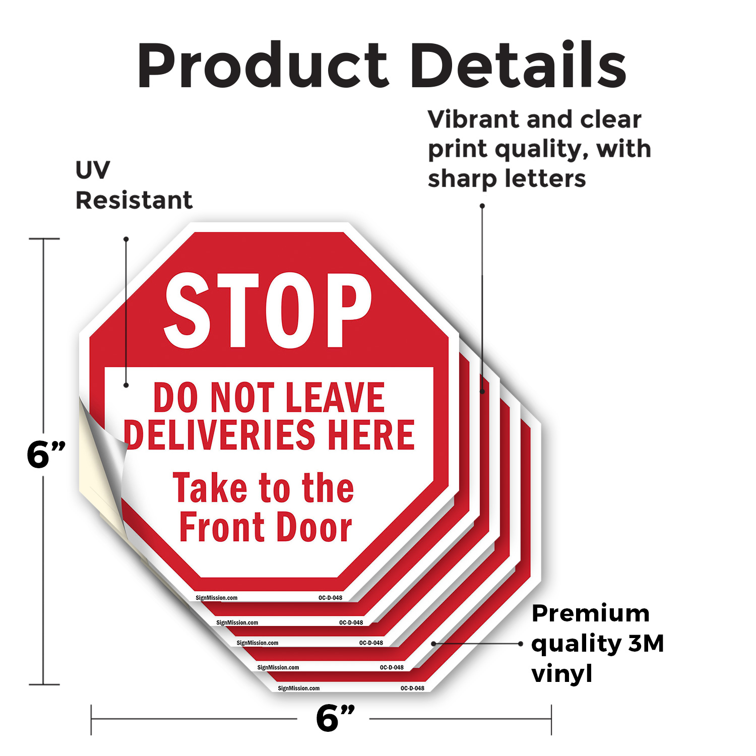 Stop Do Not Leave Deliveries Here Octagon Sign Weather Resistant Made in the USA - Picture 28 of 64
