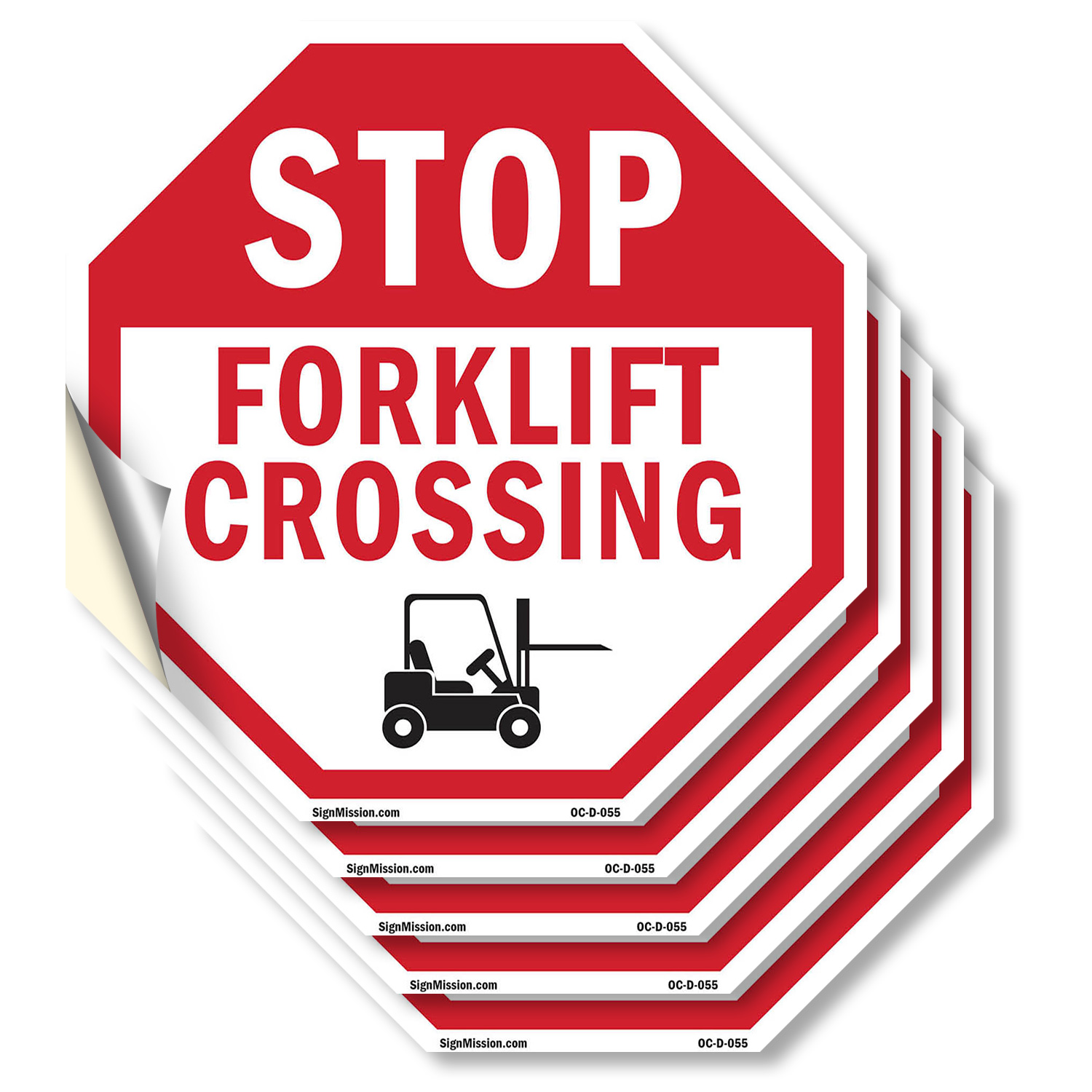 Stop Forklift Crossing Octagon Sign Weather Resistant Made in the USA - Picture 19 of 28