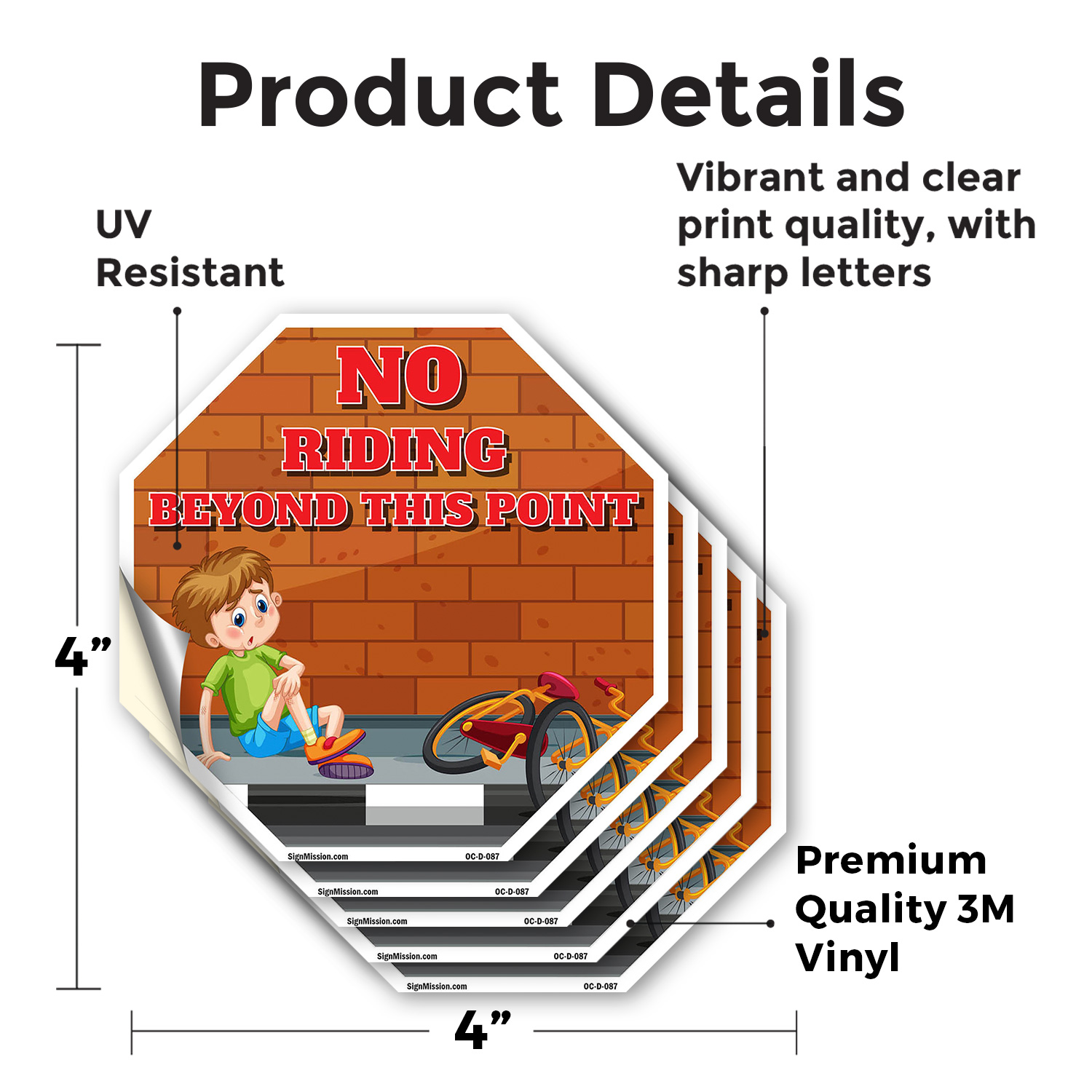 No Riding Beyond This Point Octagon Sign Weather Resistant Made in the USA - Picture 23 of 64