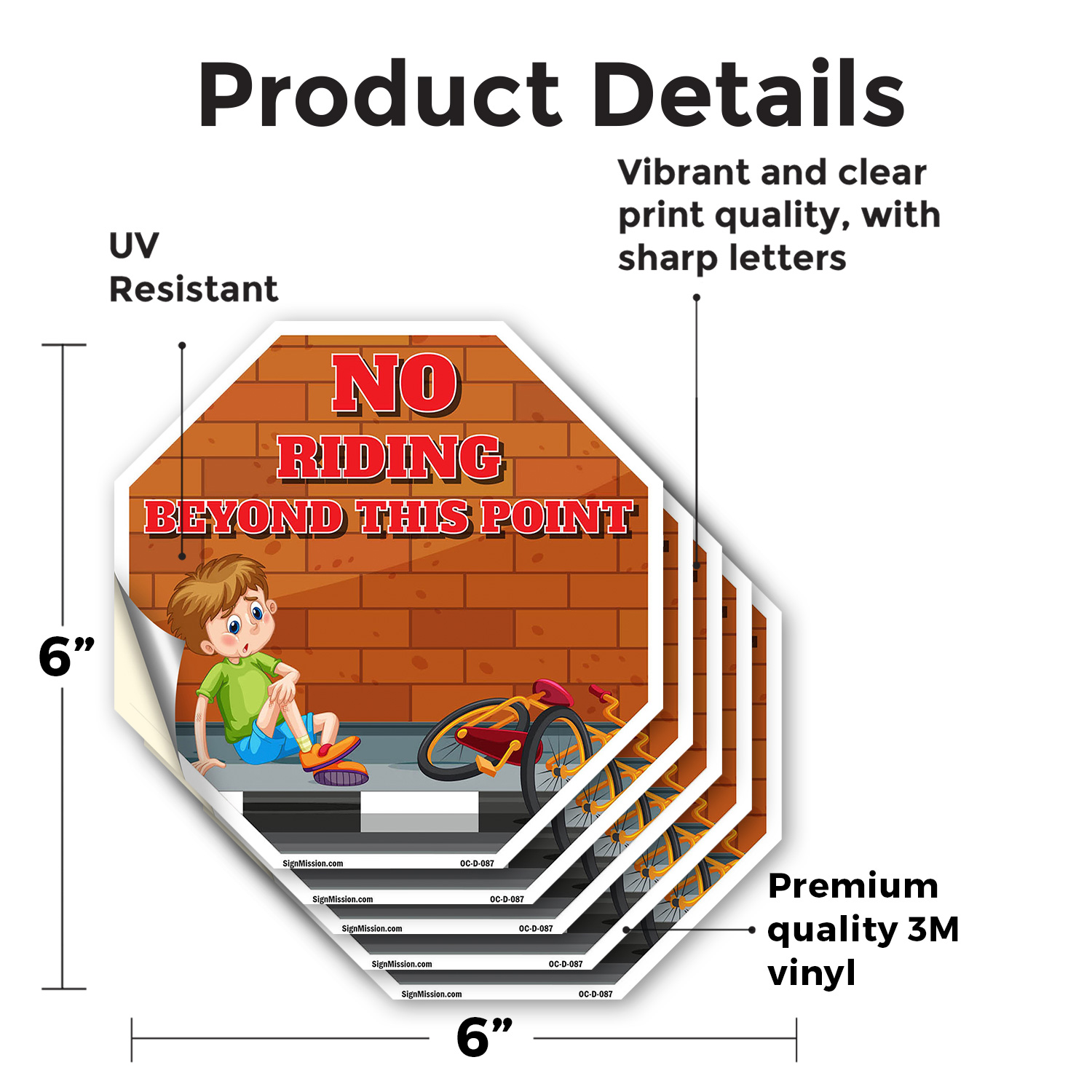 No Riding Beyond This Point Octagon Sign Weather Resistant Made in the USA - Picture 28 of 64