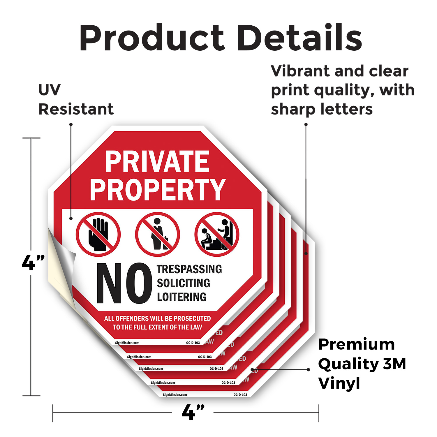 Private Property No Trespassing S Octagon Sign Weather Resistant Made in the USA - Picture 20 of 28