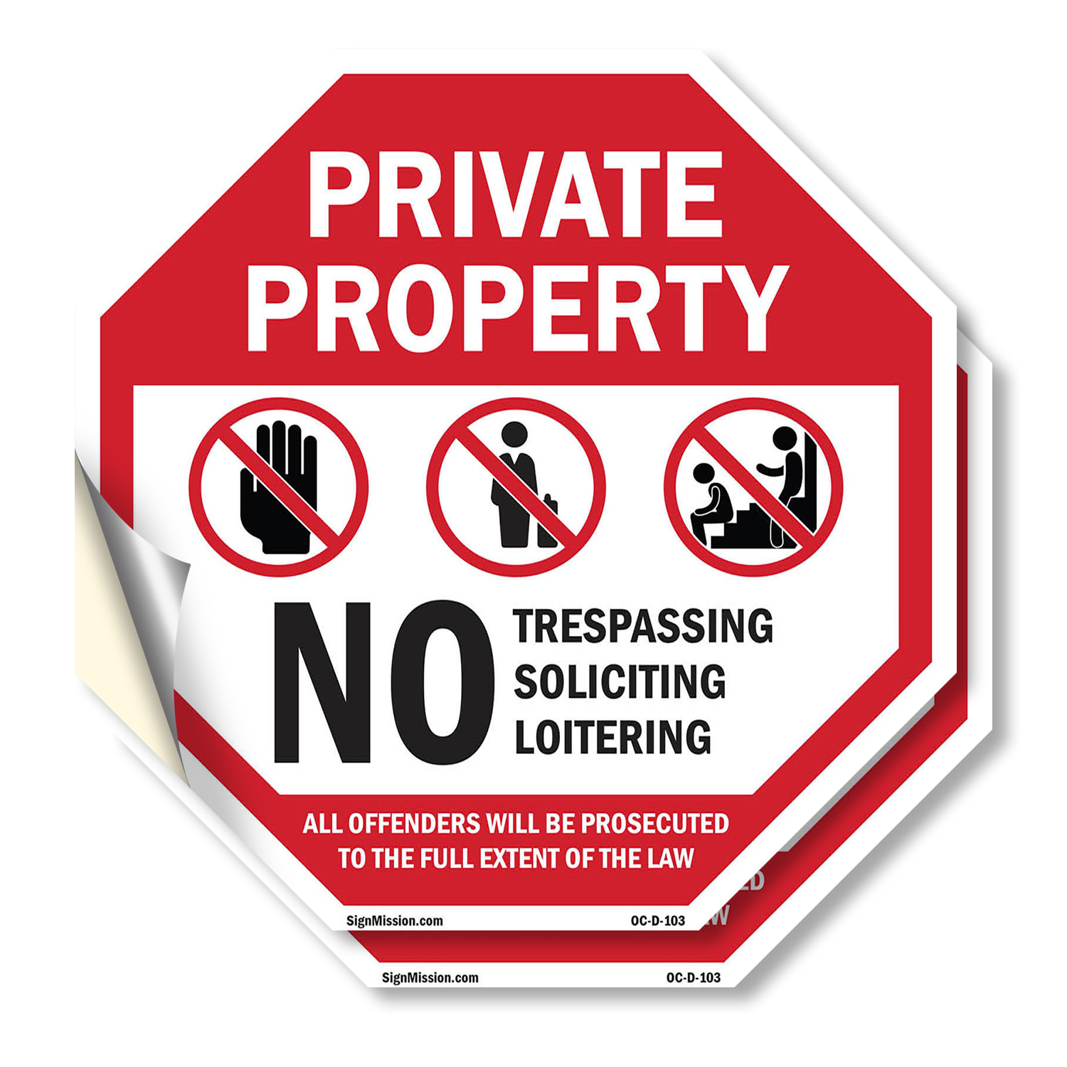 Private Property No Trespassing S Octagon Sign Weather Resistant Made in the USA - Picture 7 of 28