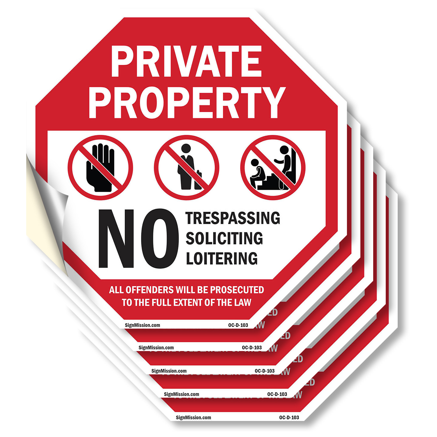 Private Property No Trespassing S Octagon Sign Weather Resistant Made in the USA - Picture 19 of 28