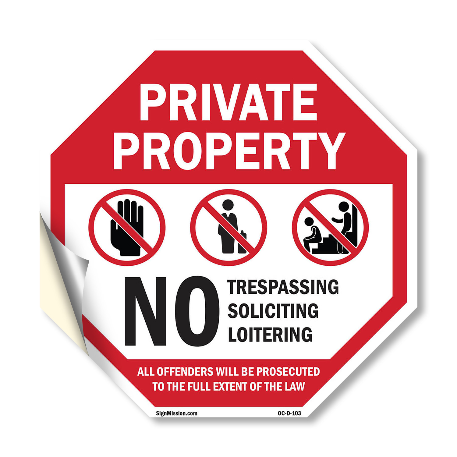 Private Property No Trespassing S Octagon Sign Weather Resistant Made in the USA - Picture 23 of 28