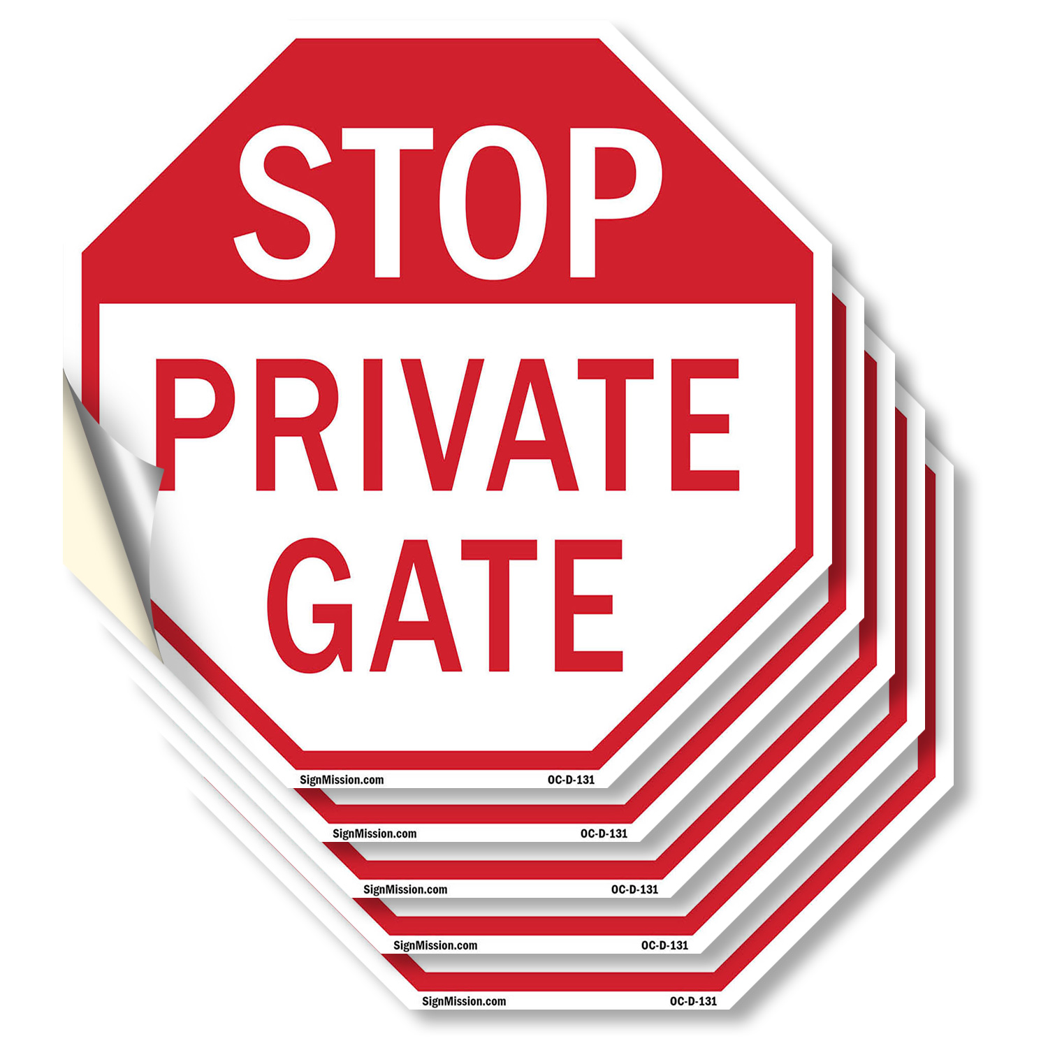 Stop Private Gate Octagon Sign Weather Resistant UV Protected Made in the USA
