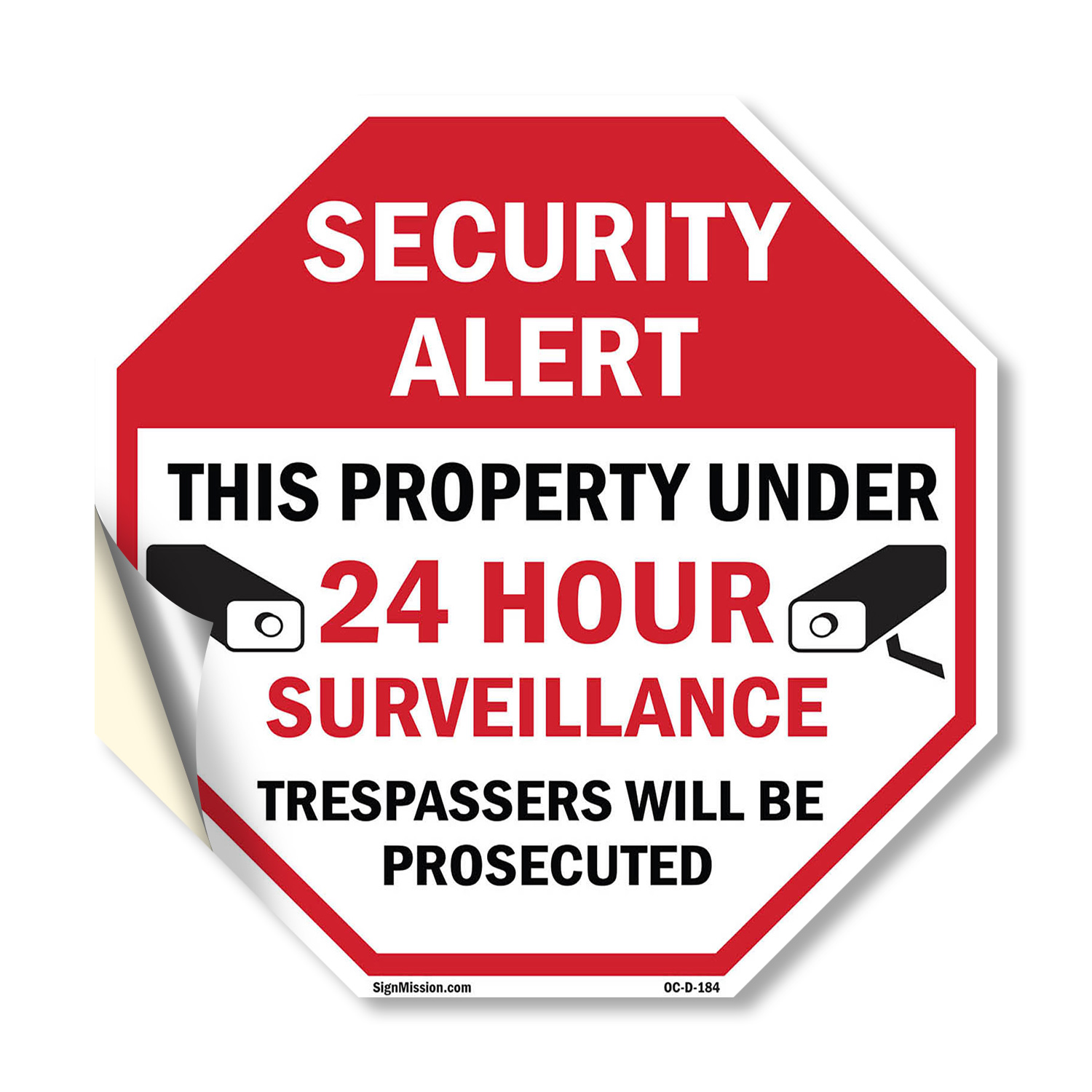 Security Alert This Property Unde Octagon Sign Weather Resistant Made in the USA