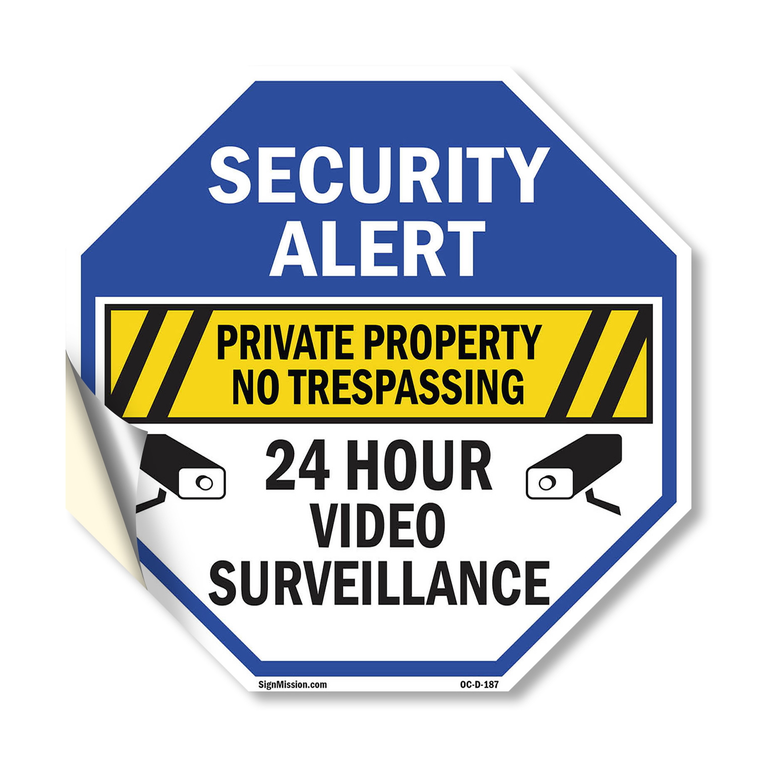 Security Alert Private Property N Octagon Sign Weather Resistant Made in the USA