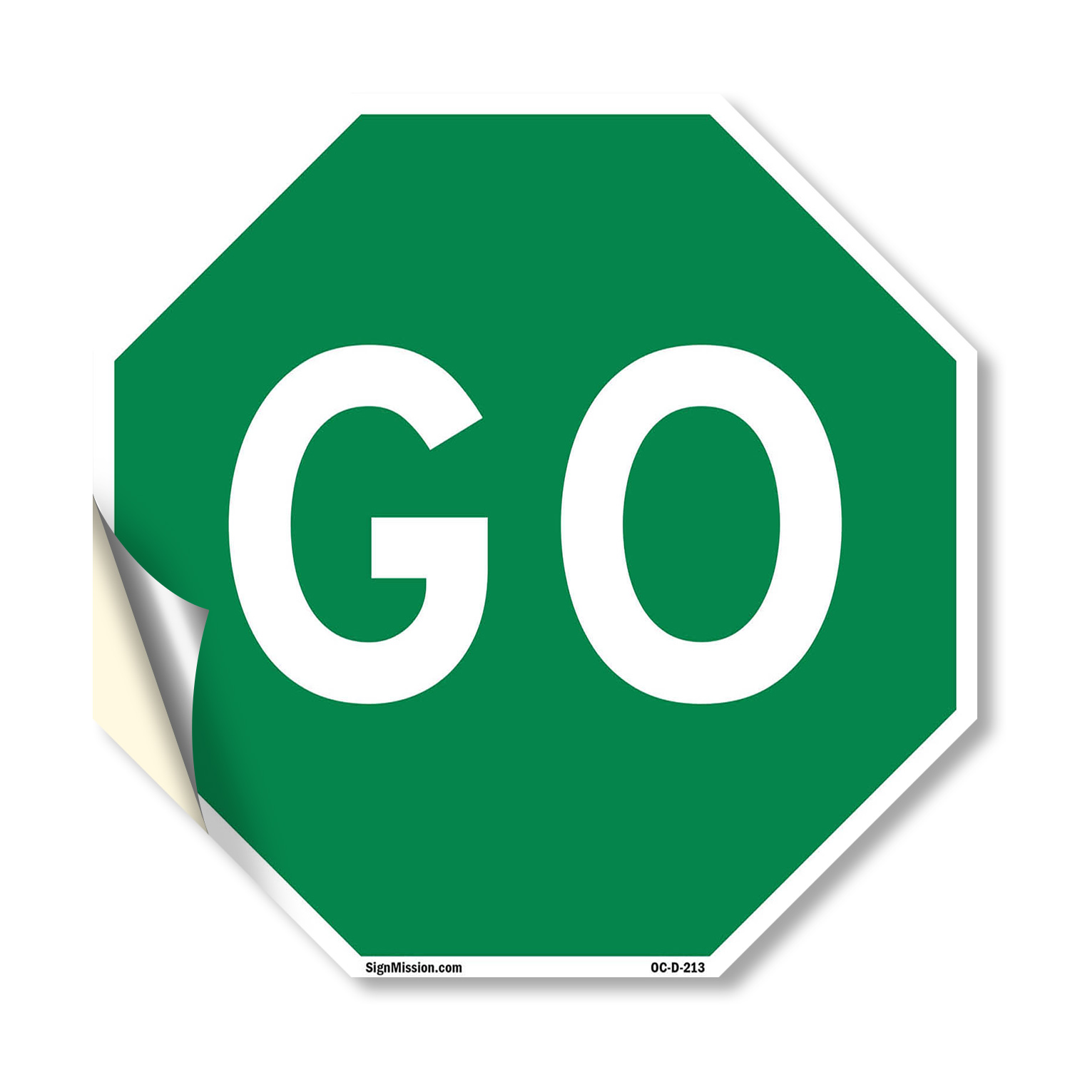 Go Octagon Sign Weather Resistant UV Protected for Workplace Made in the USA