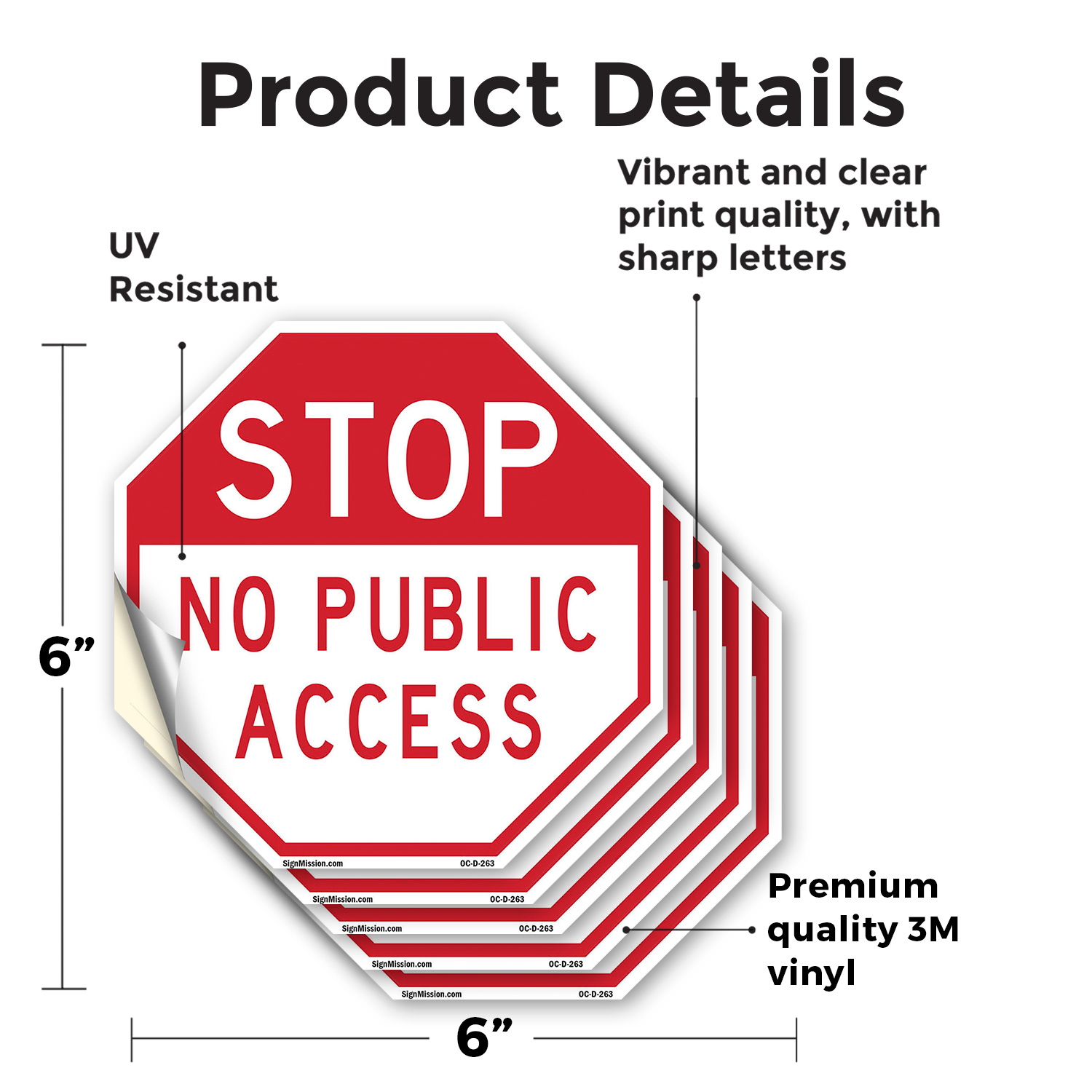 Stop No Public Access Octagon Sign Weather Resistant Made in the USA - Picture 28 of 64