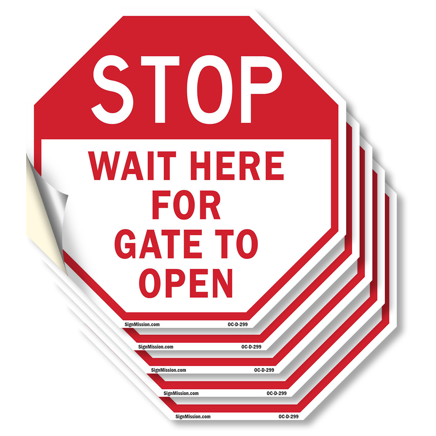 Stop Wait Here for Gate to Open Octagon Sign Weather Resistant Made in the USA - Picture 22 of 65
