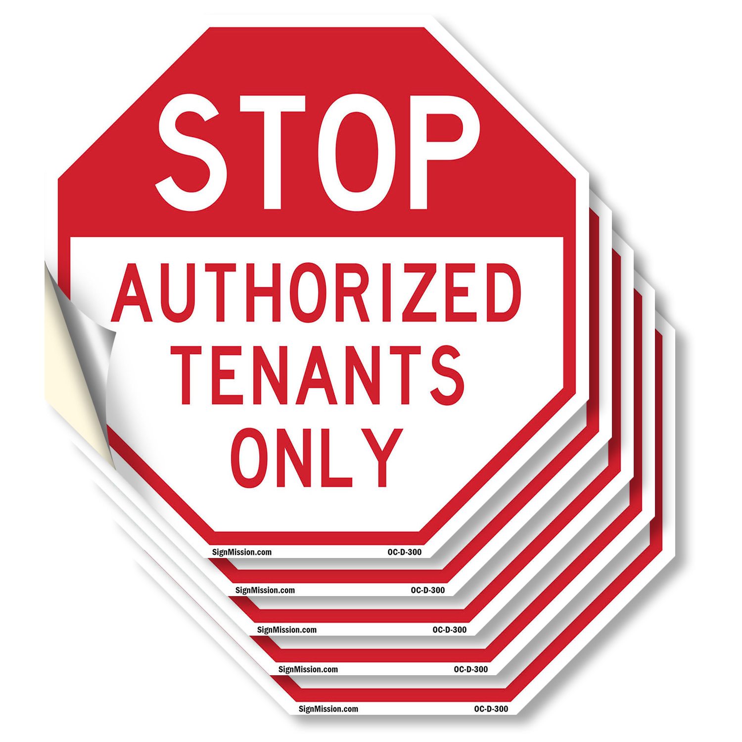 Stop Authorized Tenants Only Octagon Sign Weather Resistant Made in the USA - Picture 22 of 64