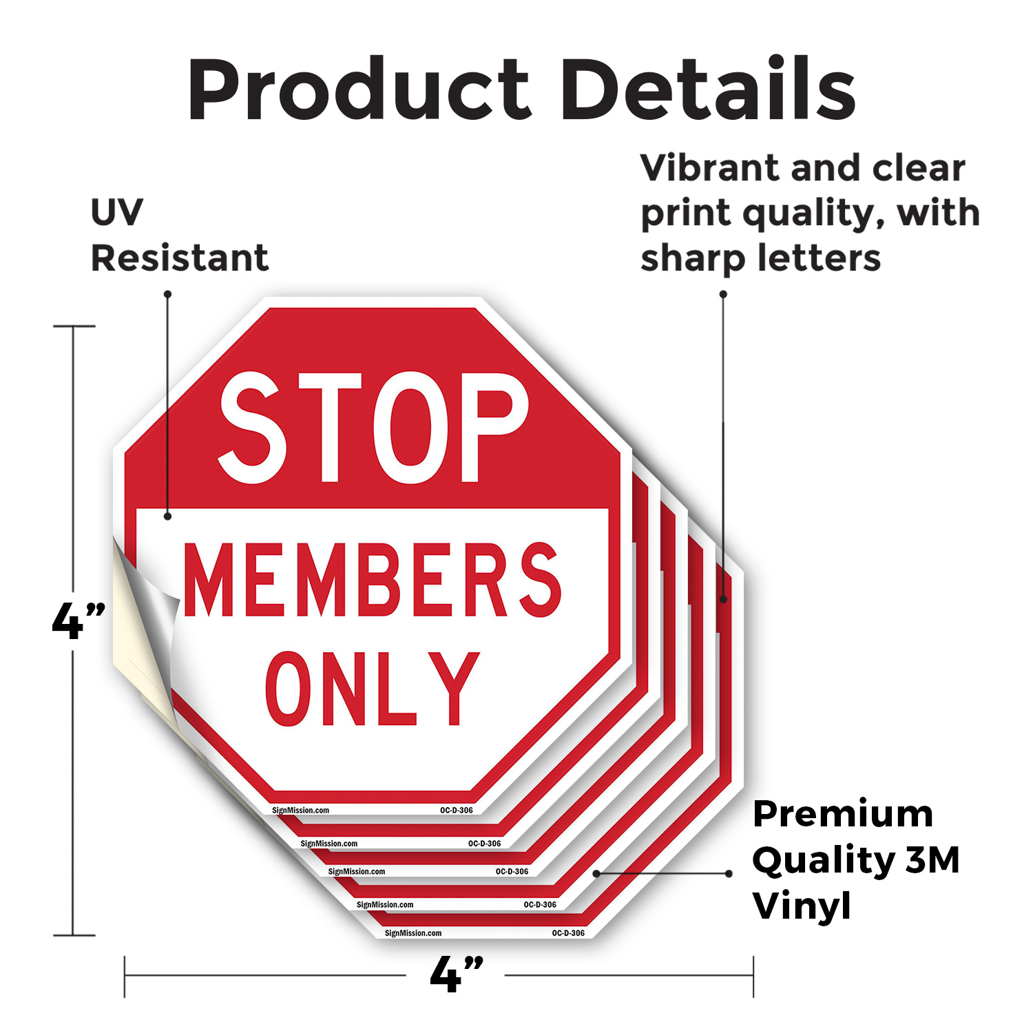Stop Members Only Achteck Schild Wetterbeständig UV geschützt Made in USA - Bild 23 von 64