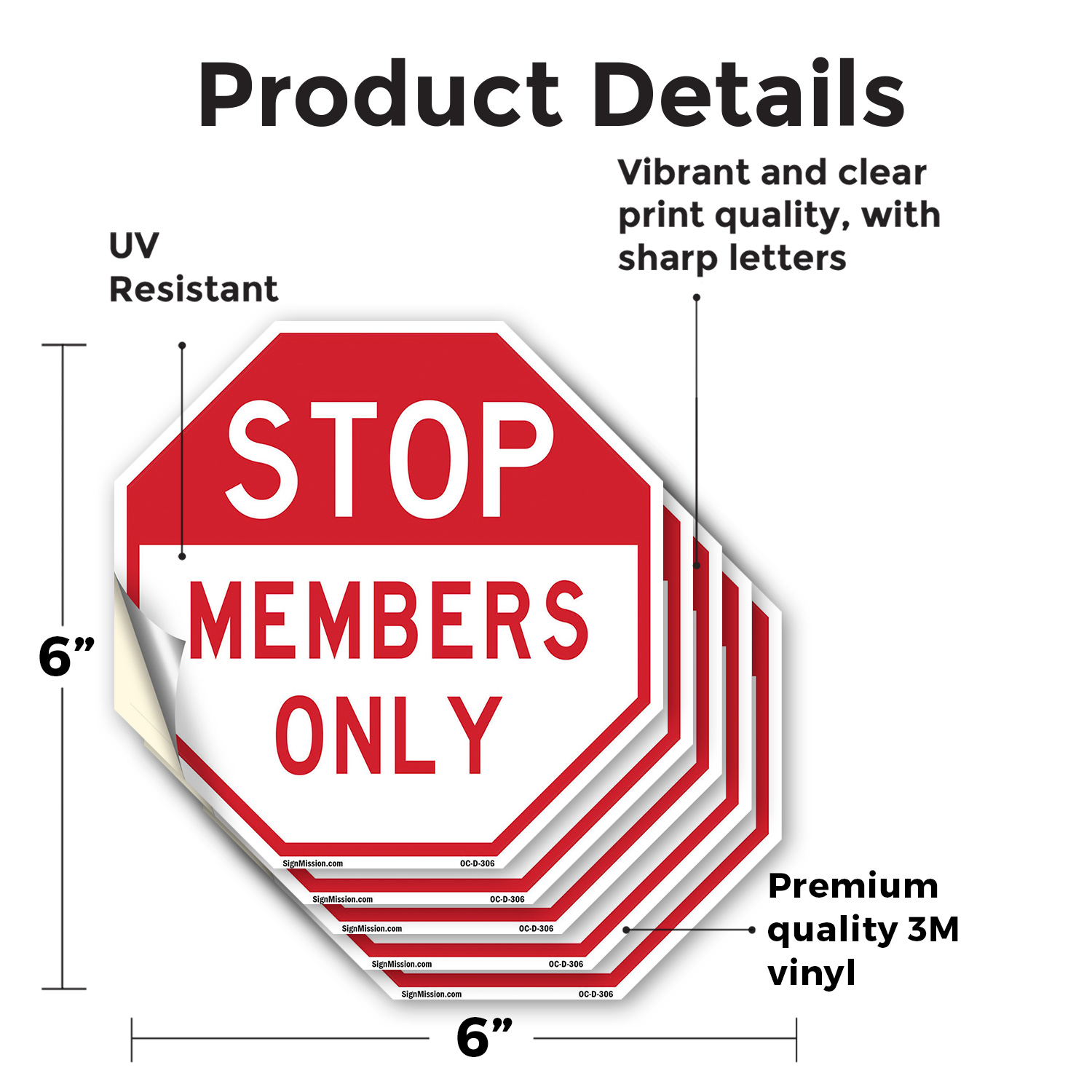 Stop Members Only Achteck Schild Wetterbeständig UV geschützt Made in USA - Bild 28 von 64