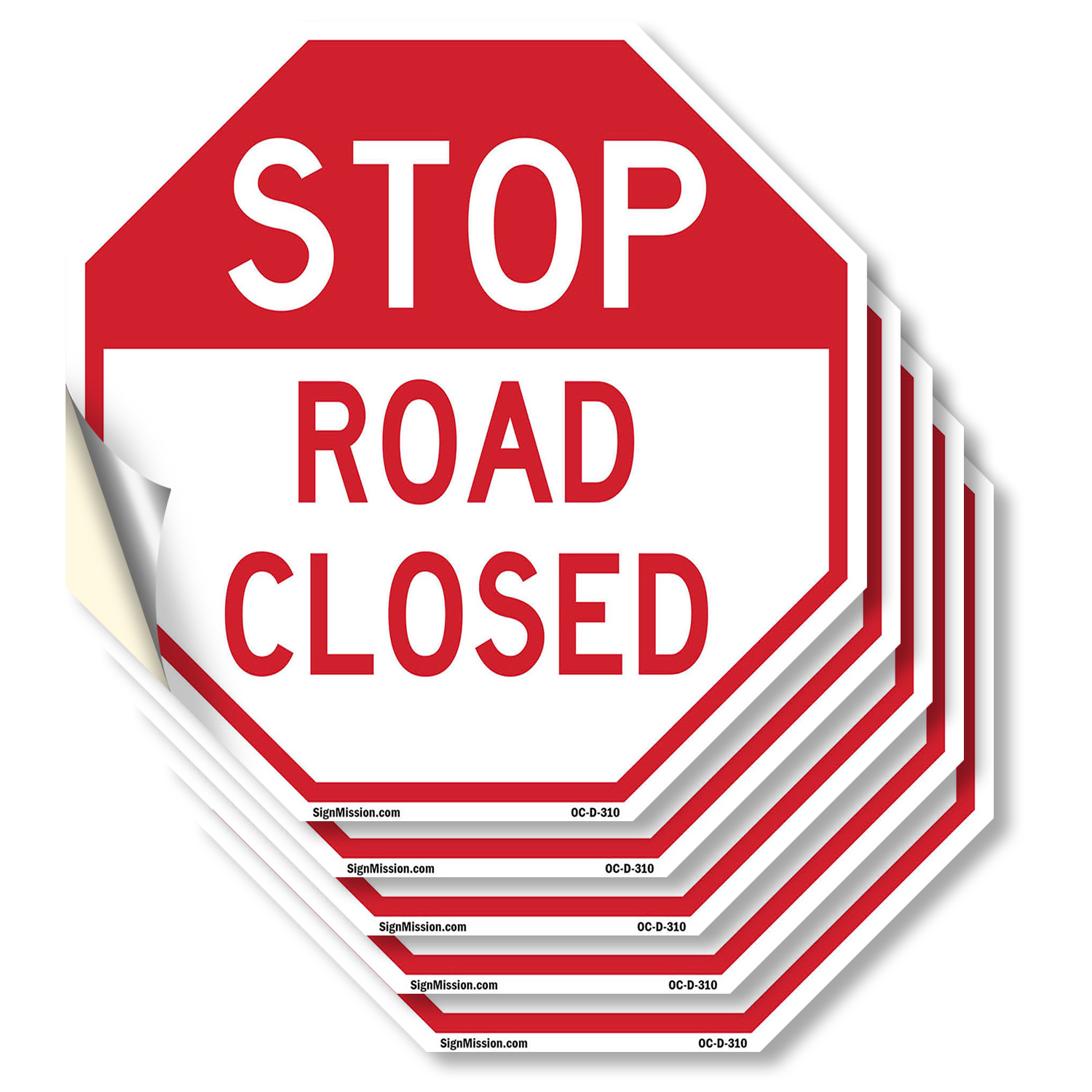 Stop Road Closed Octagon Sign Weather Resistant UV Protected Made in the USA - Picture 22 of 64